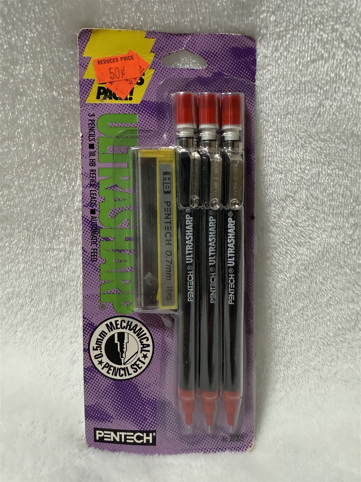 VINTAGE 3 PACK 1991 PENTECH ULTRASHARP MECHANICAL PENCILS 0.7mm W/ EXTRA LEAD