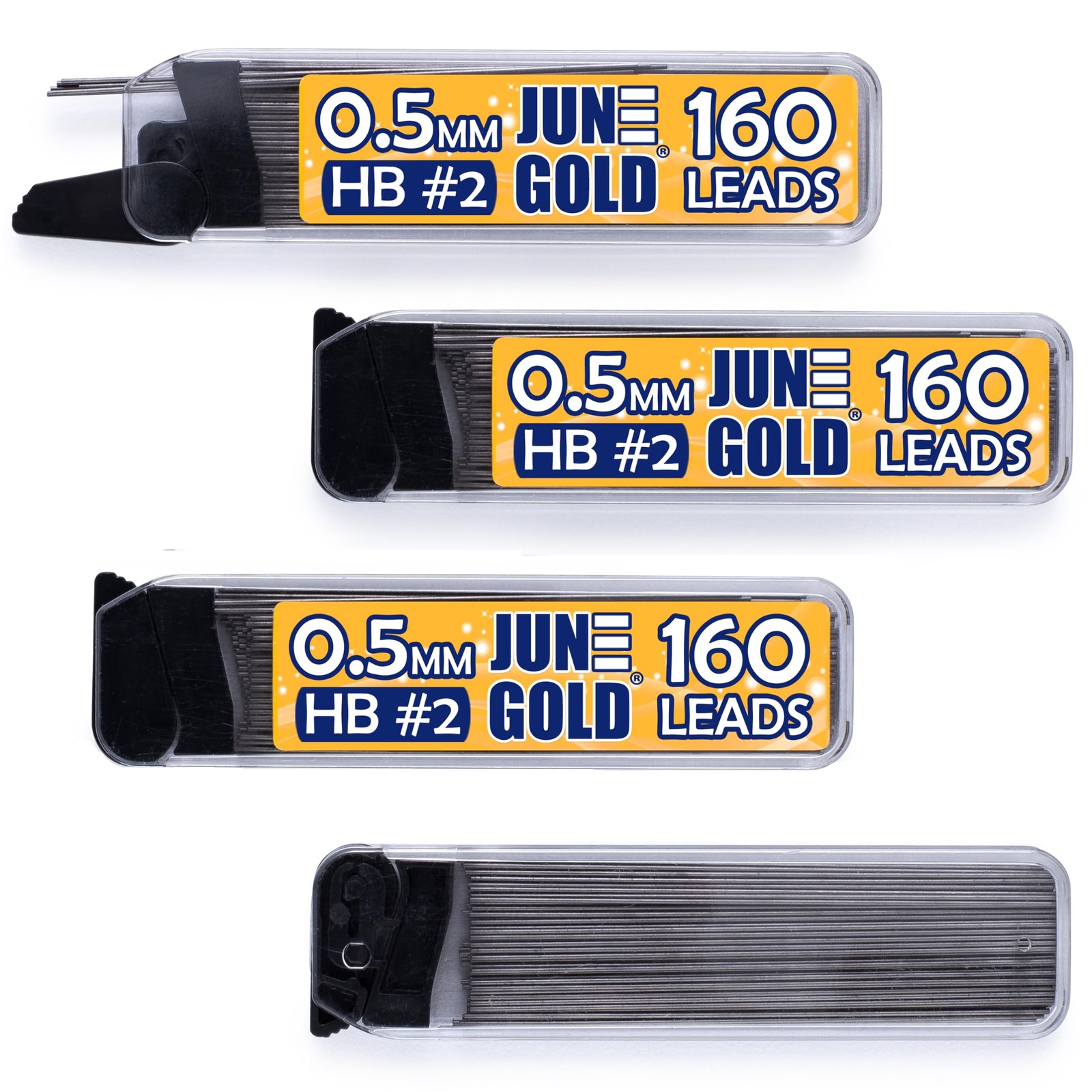 640 PCS 0.5 mm HB #2 Lead Refills 4 Dispensers Break Resistant Graphite