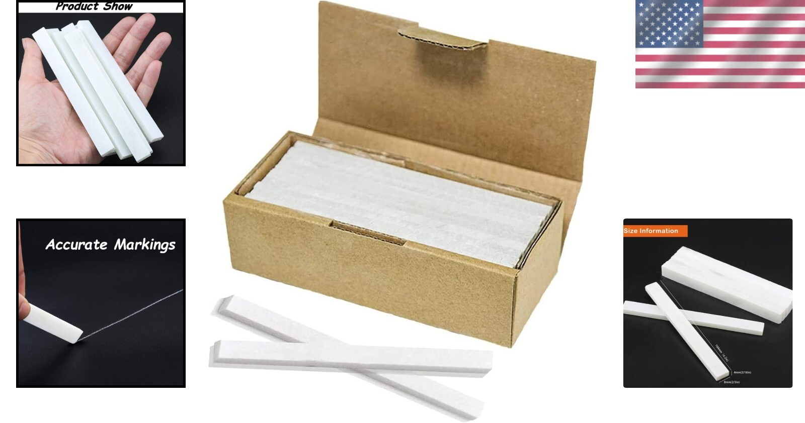 27-Pack Flat White Soapstone Pencils for Welding & Textile Marking Precision