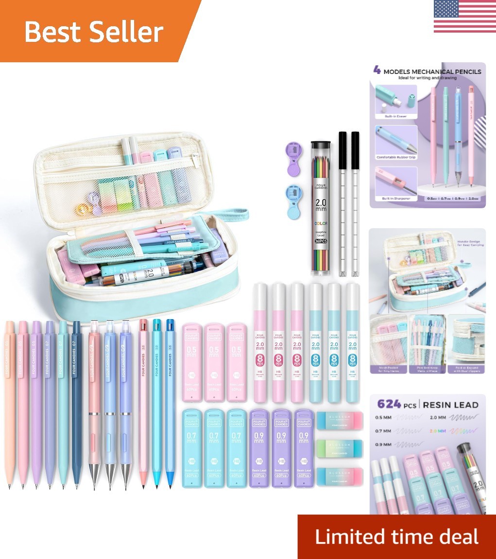 36PC Mechanical Pencil Collection: Multiple Sizes & Creative Essentials