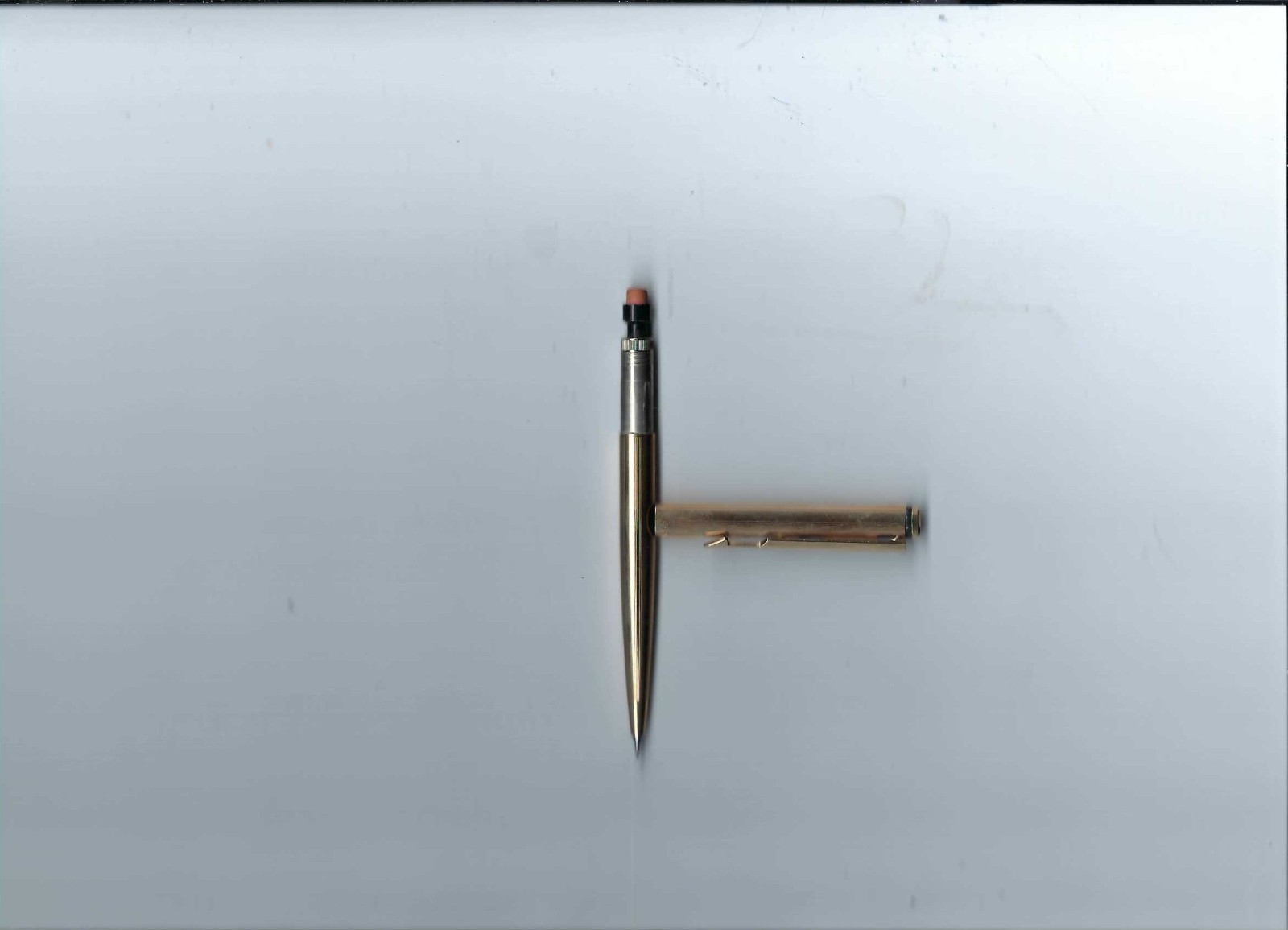 Vtg. Parker Arrow 12 K Gold Filled W/Gold Trim & Black Jewel Mechanical Pencil