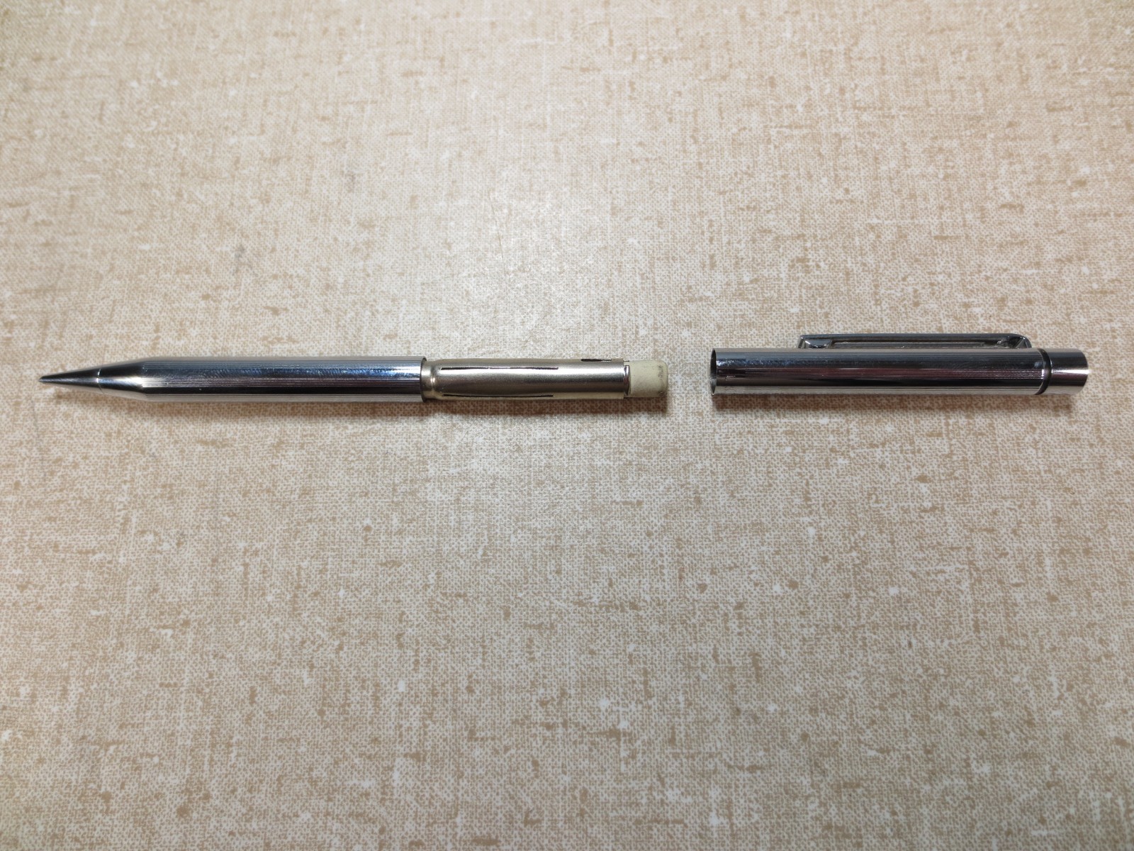 Sheaffer Targa Brushed Stainless Steel 0.7mm Pencil Metal White Dot Lined