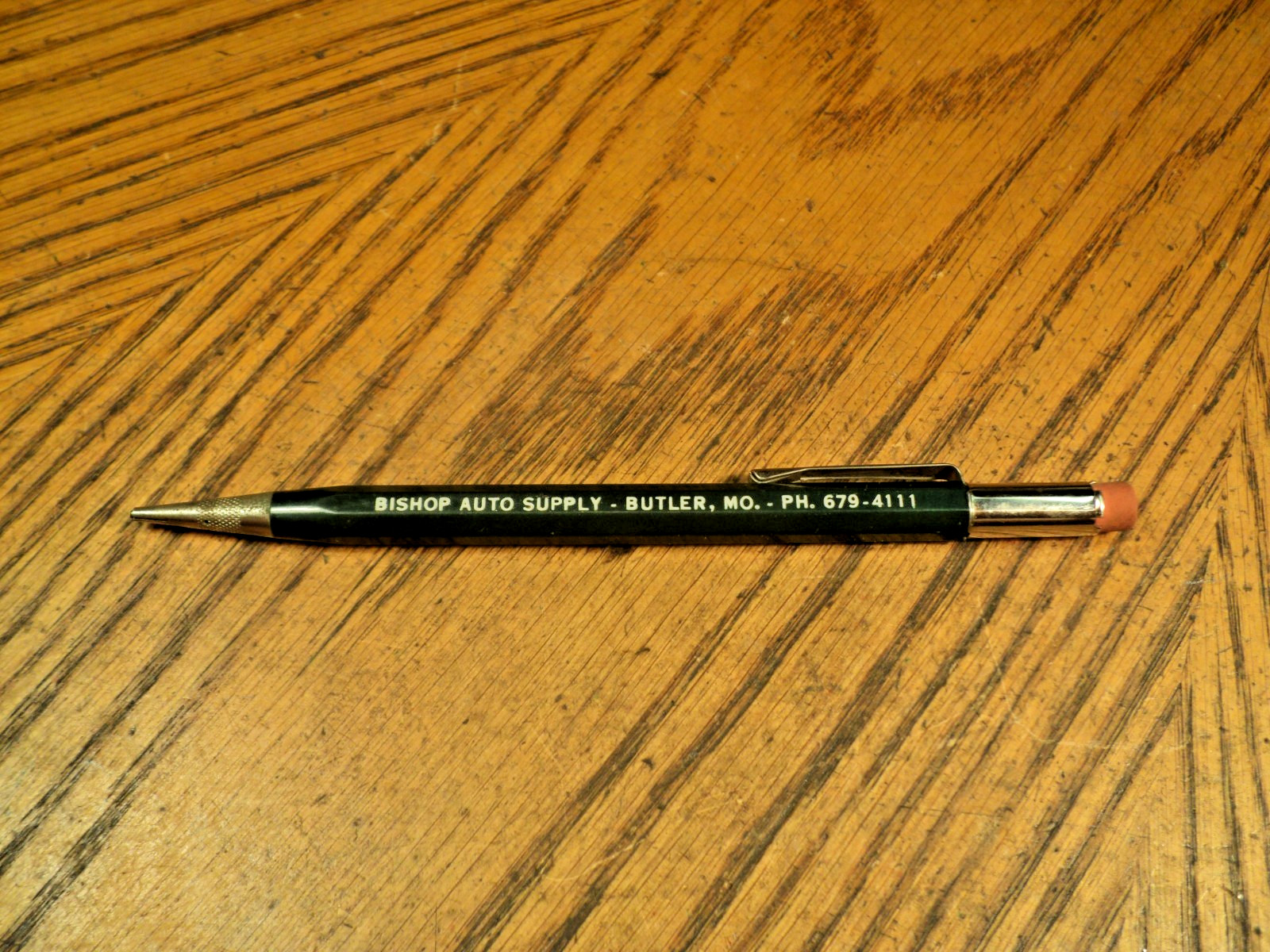Vintage Autopoint Mechanical Pencil Bishop Auto Supply Butler Mo 5-1/2″ long