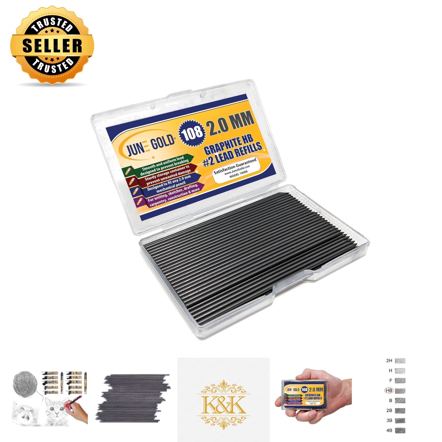 Extra Bold 108 Graphite Pencil Lead Refills 2.0 mm – Perfect for Art & Writing