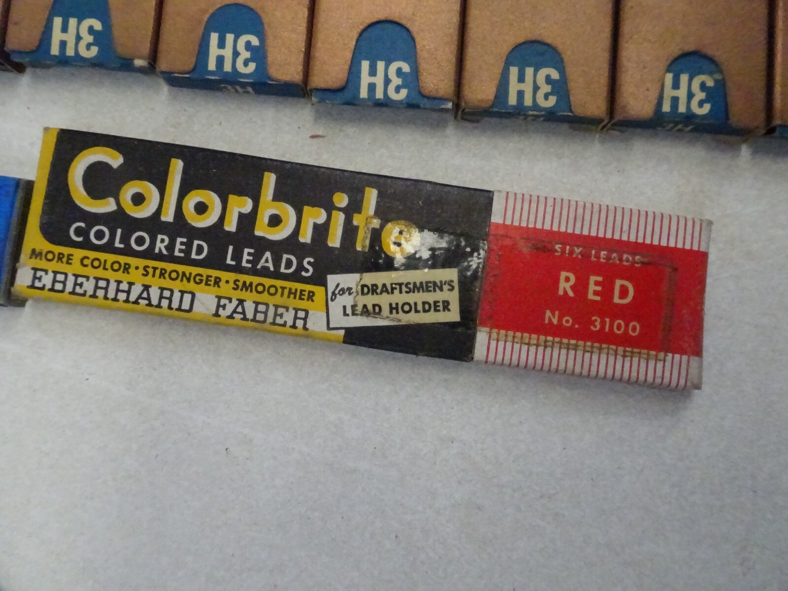 Eagle Drafting Pencil Leads Turquoise Red Graphite 4H 3H 2H 14 boxes Vintage