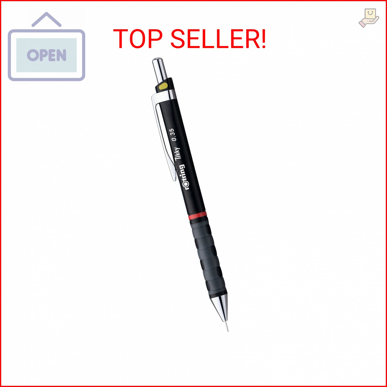 rOtring Tikky Mechanical Pencil, 0.35 mm Grip, 12-pack, (S0770490)