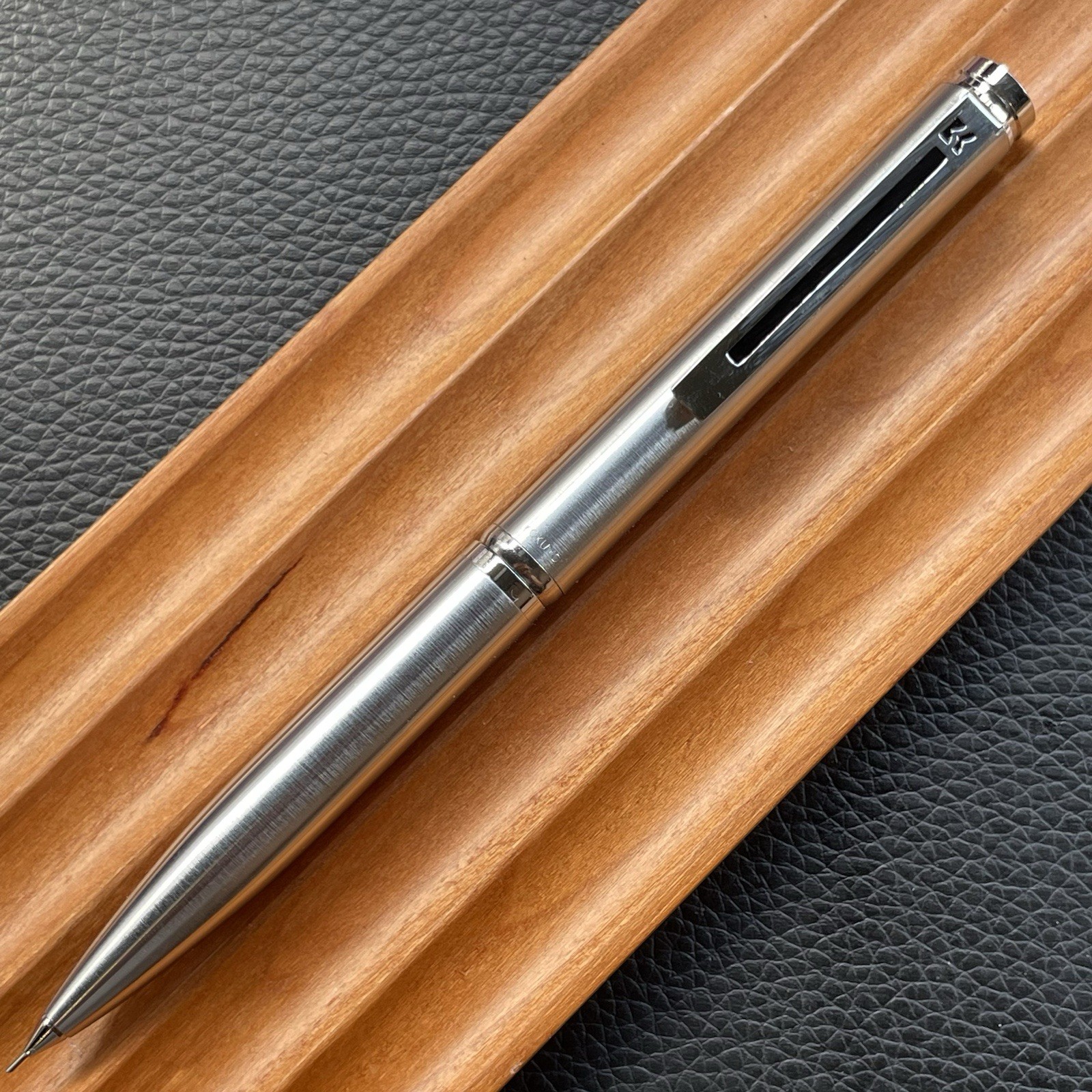 Kokuyo Mechanical Pencil PS-100 Body Knock Stainless Steel 0.5 mm Made in Japan