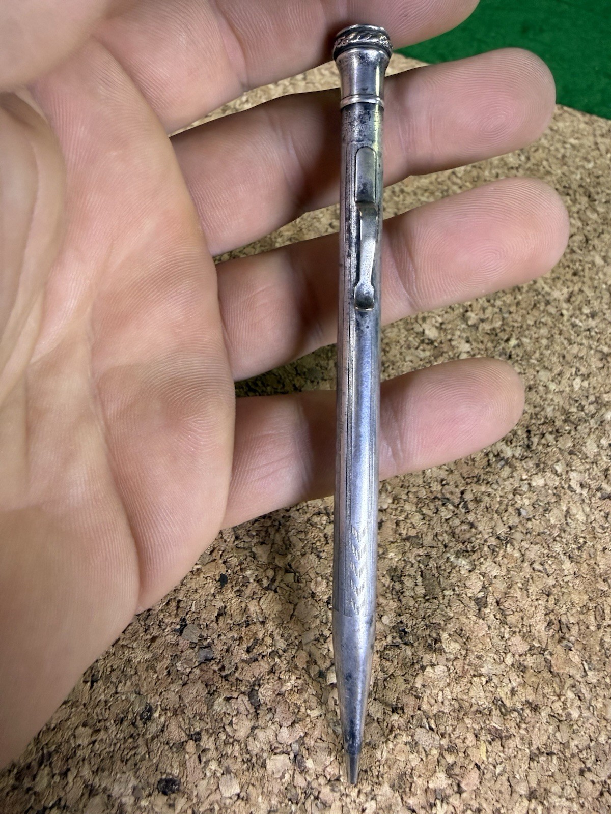 VTG Wahl Eversharp Engraved Silver Plated Mechanical Pencil Art Deco
