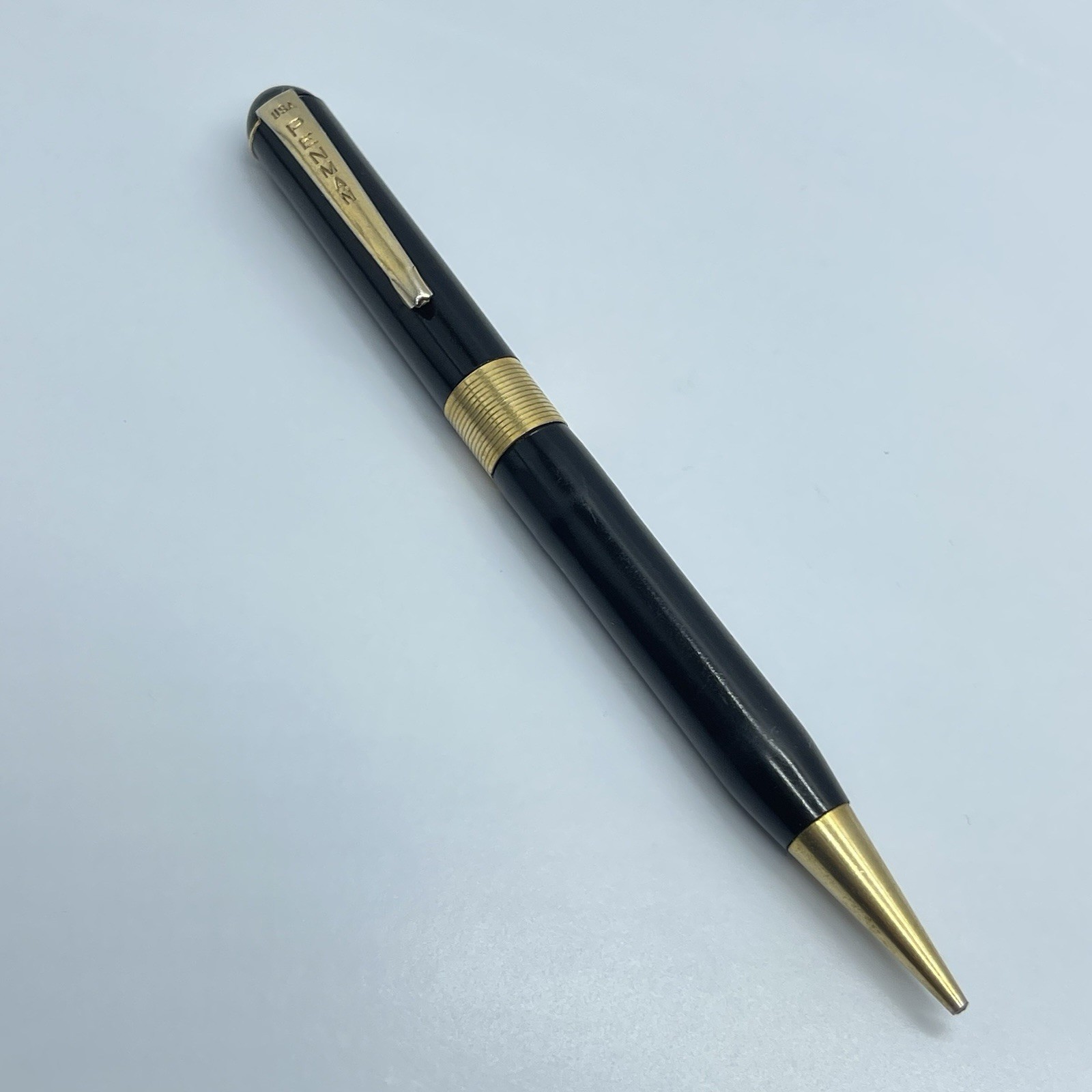 Penman USA Black and Gold Tone Mechanical Pencil with Name ” Fern Able” Vintage