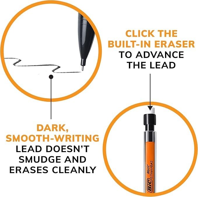 BIC Xtra Smooth Mechanical Pencil with 0.7 mm Medium Point Refillable and