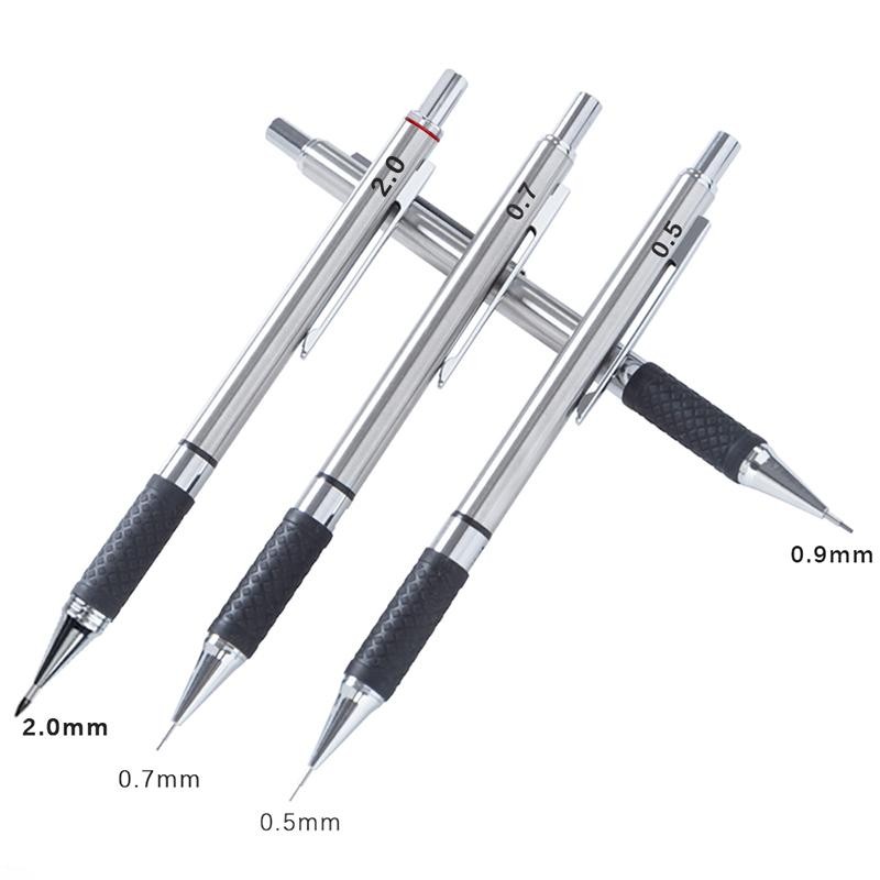 Automatic Metal Mechanical Pencil Set Drawing Multi Size Leads
