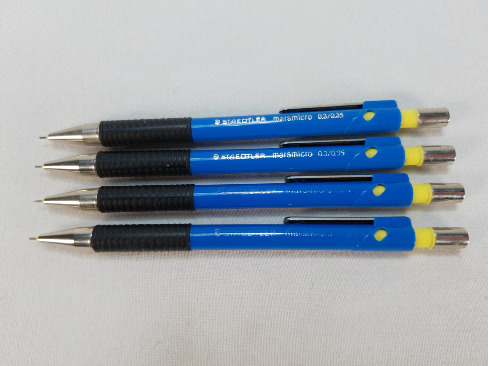 Staedtler Marsmicro 0.3/0.35 Mechanical Pencil Vintage Blue Yellow Body Lot of 4