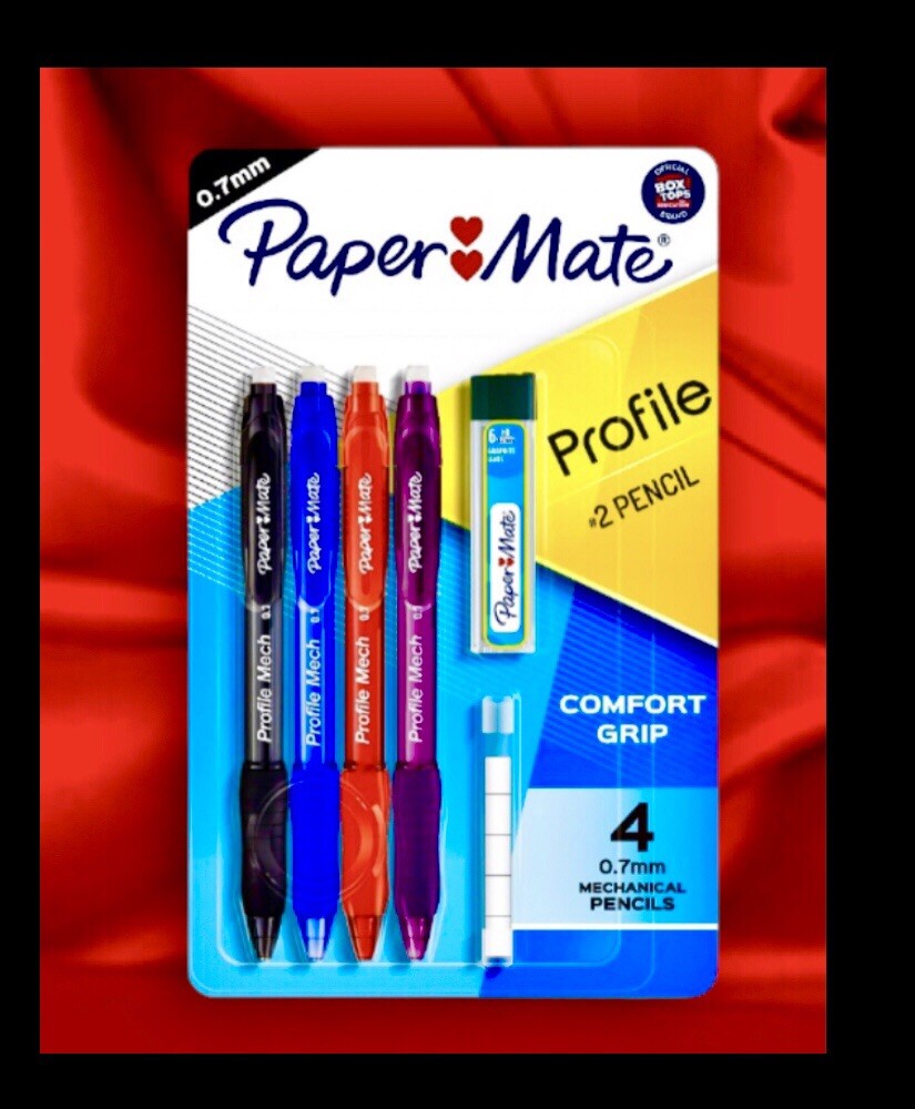 Mechanical Pencils 10pc Set: 4 Pencils,Lead Refills,Erasers(Paper Mate 0.7mm)