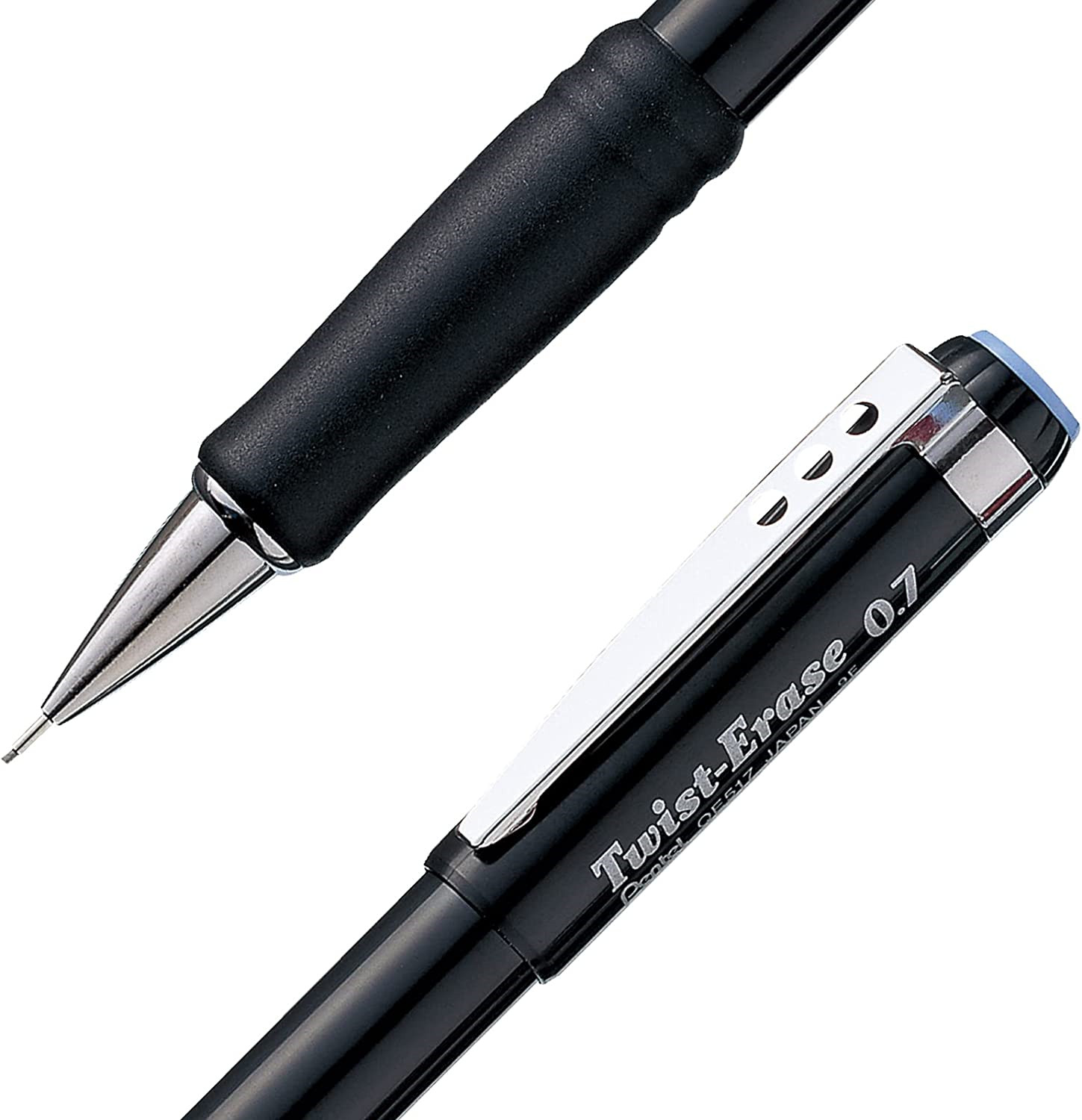 Pentel Twist-Erase III Mechanical Pencil, 0.7mm, Black Barrel, 12 Pack QE517A-12