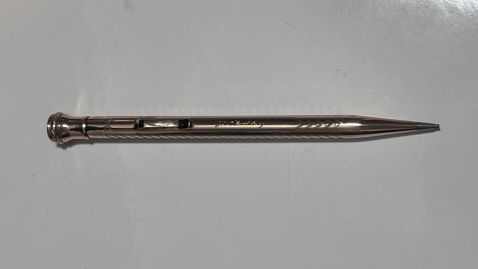 Vintage Wahl Eversharp Sharples Gold Filled Mechanical Pencil Chevron Pattern