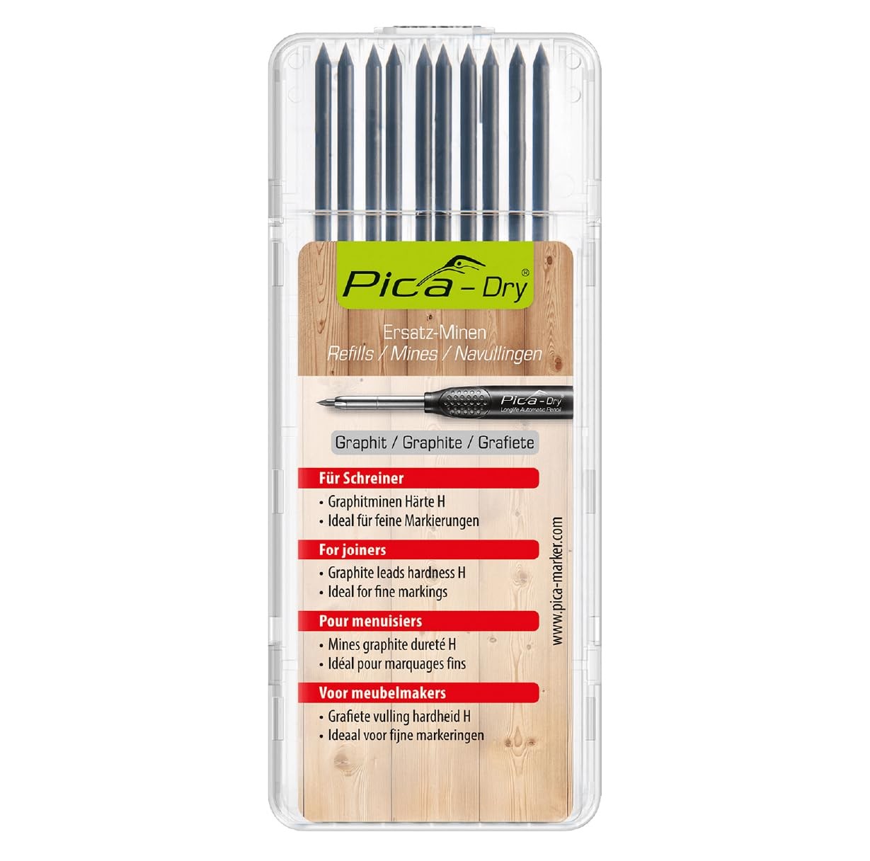 Dry Pack Of 10 Graphite H Leads With Blister Pack Marker Replacement Cores