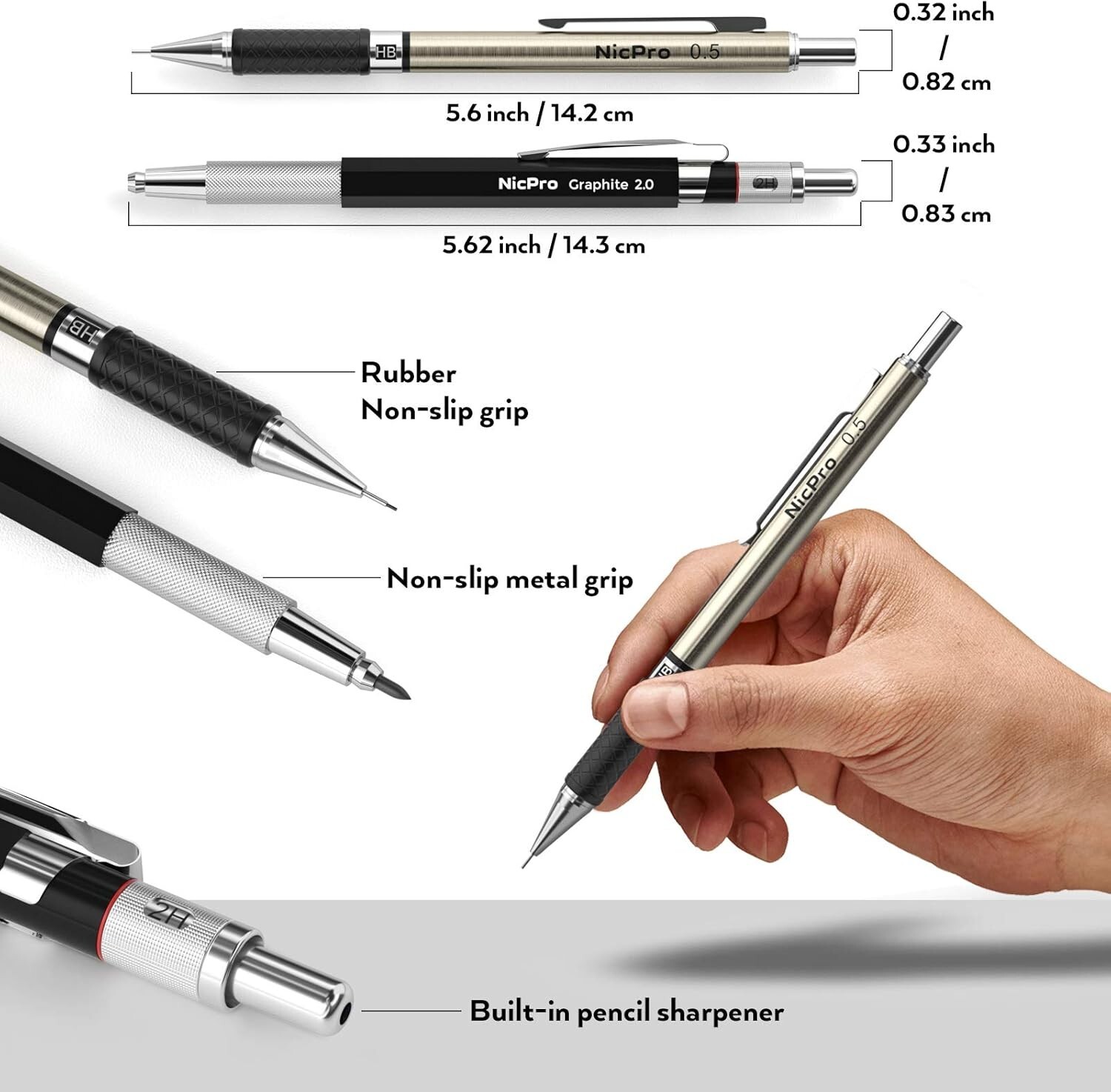 Professional 6PCS Art Pencil Set: 3mm Sizes & Complete Accessories Included
