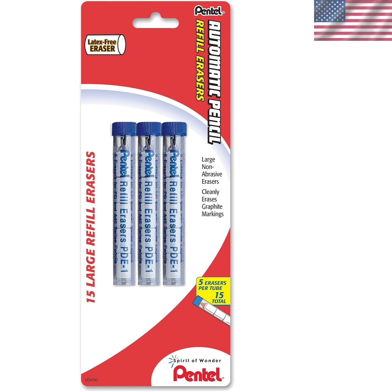 15 Count Non-Abrasive Refill Erasers for Mechanical Pencils – Durable TPE Design