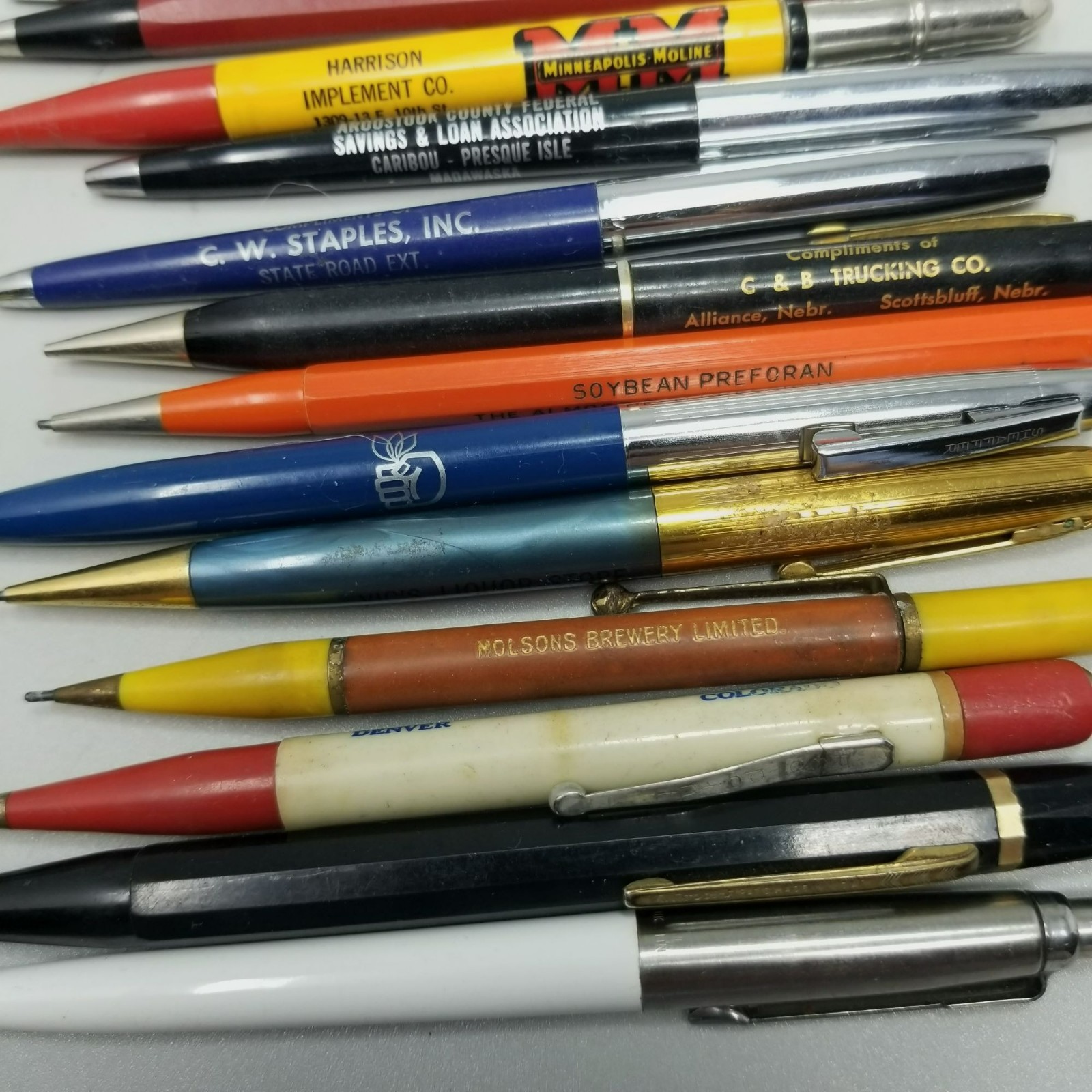 Vintage Advertising Mechanical Pencil and Pen lot of 30 AS IS