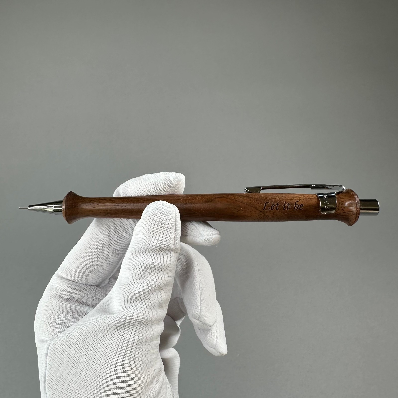 Handmade Walnut Wood Mechanical Pencil 0.5mm “Let It Be” Handcrafted Pencil