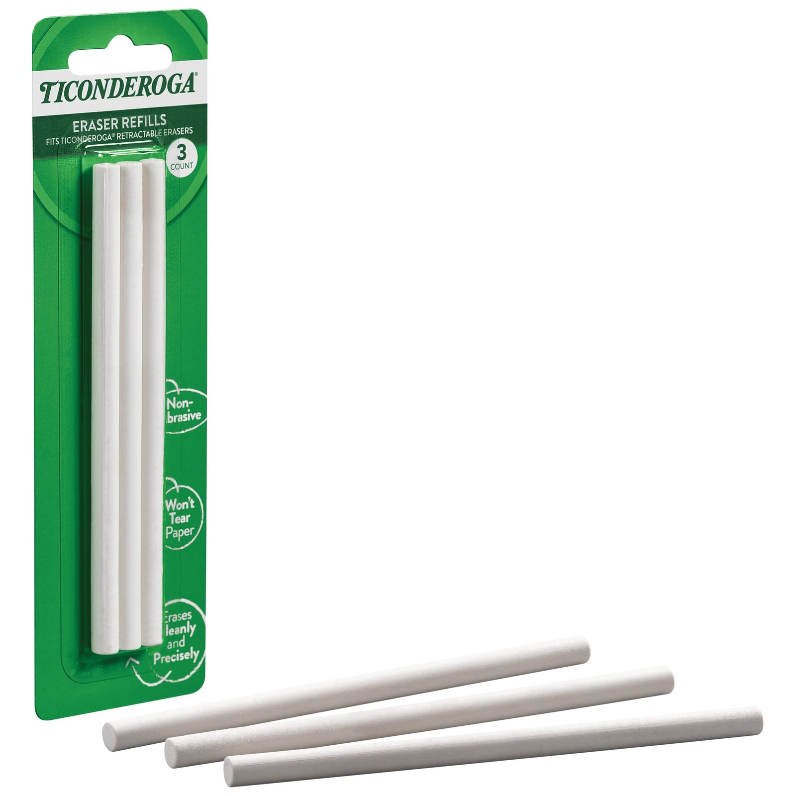 Retractable Eraser Refills White 3 Count 6 Packs X38003 Replacement Supply