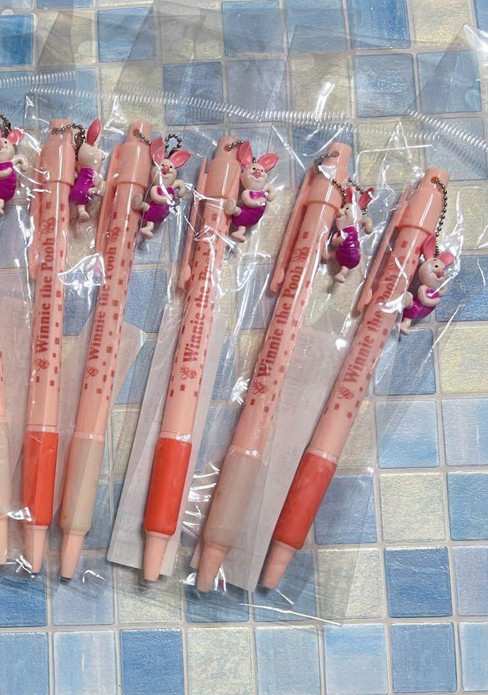 Disney Winnie the Pooh Piglet Mascot Mechanical Pencil Set of 9 ship From JAPAN◎
