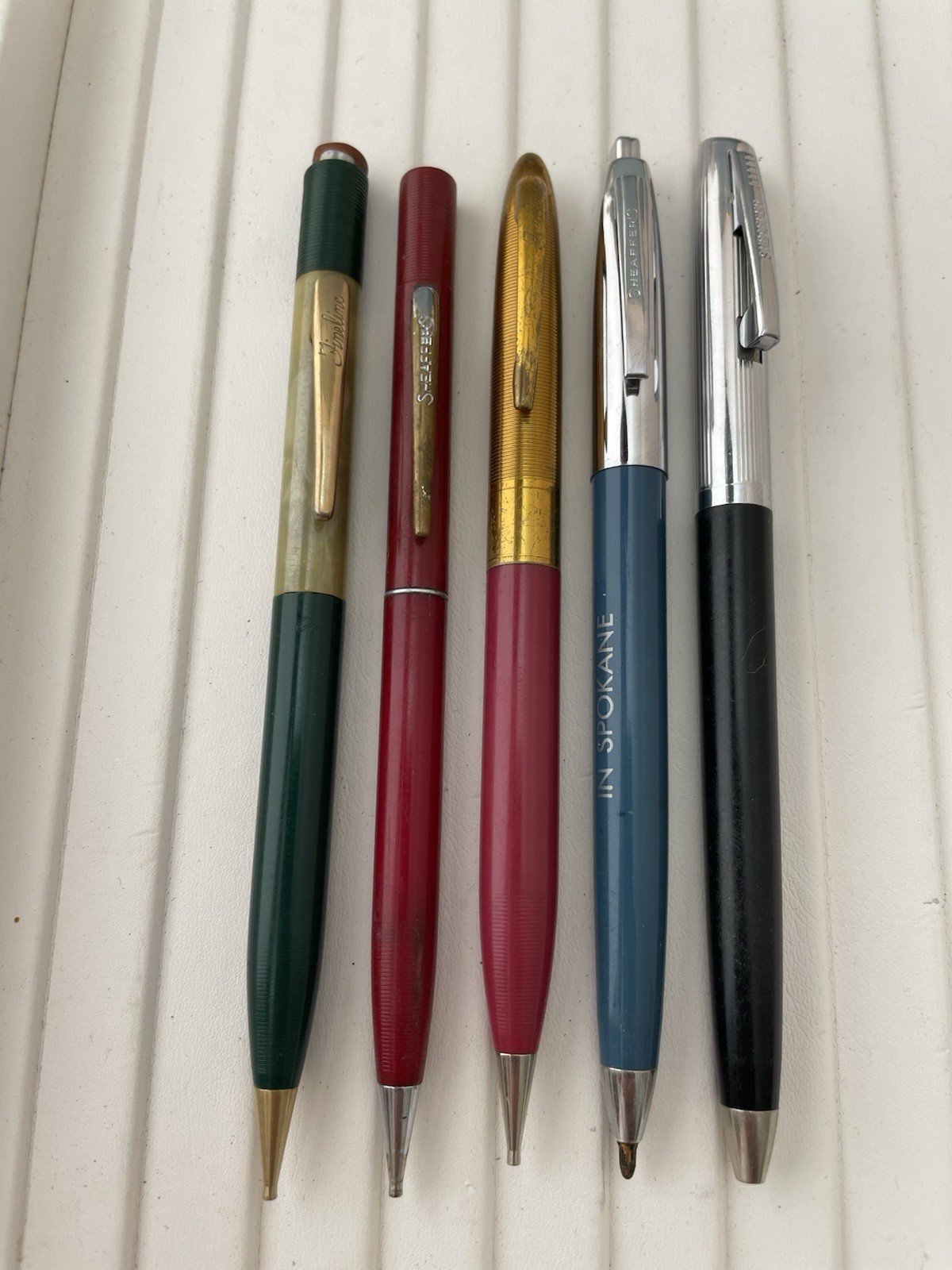 Lot of 5 Vintage Sheaffer & Fineline Mechanical Pencils & Pens – Mid‑Century