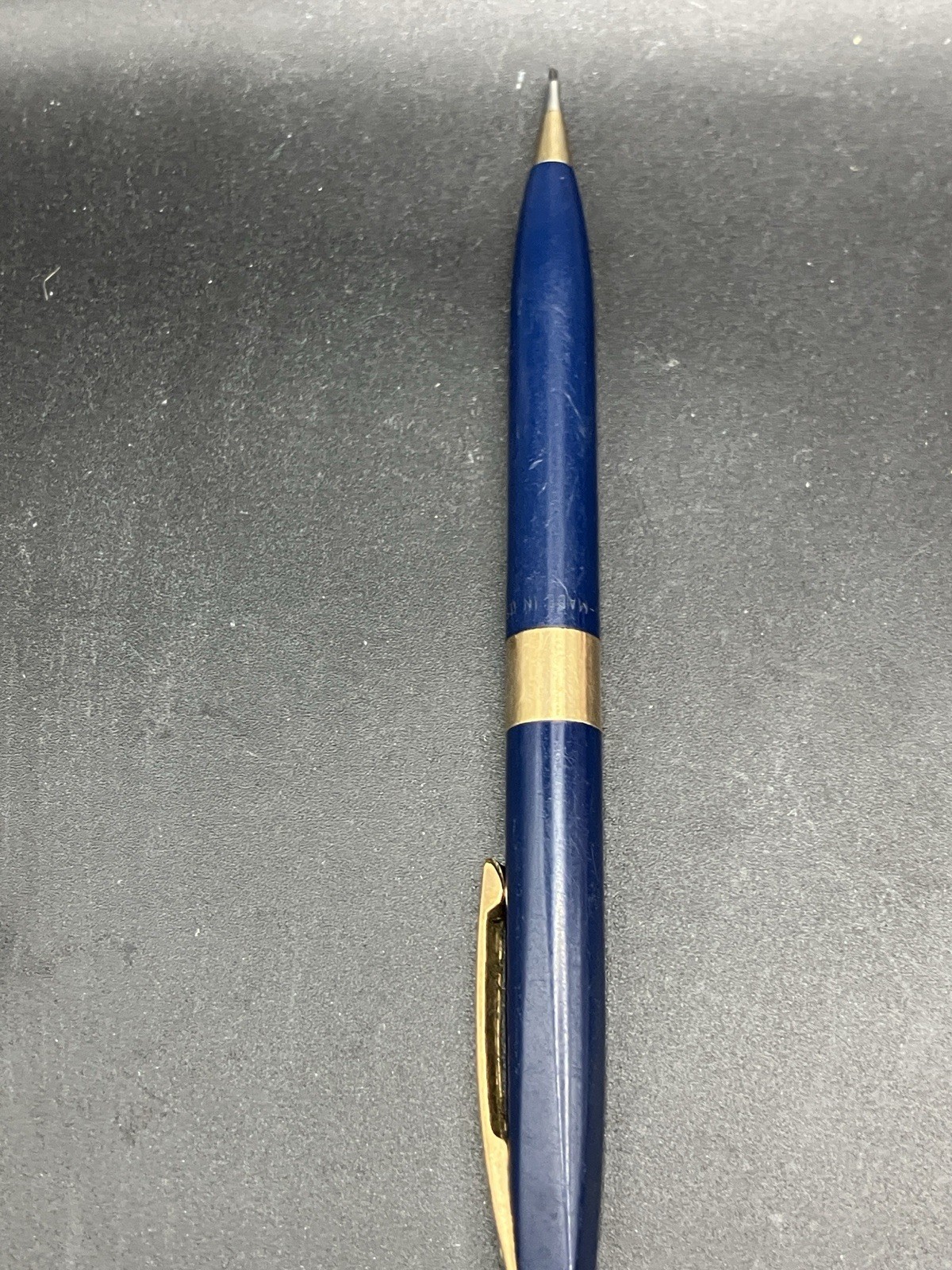 Vintage Sheaffer Pen Co. Mechanical Pencil Blue Gold Trim Twist Advance Works