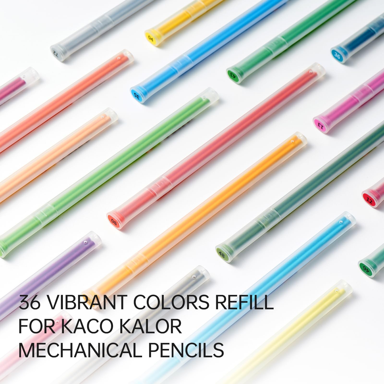 KALOR Mechanical Pencil Refills, 36 Color Set, 72 Pieces