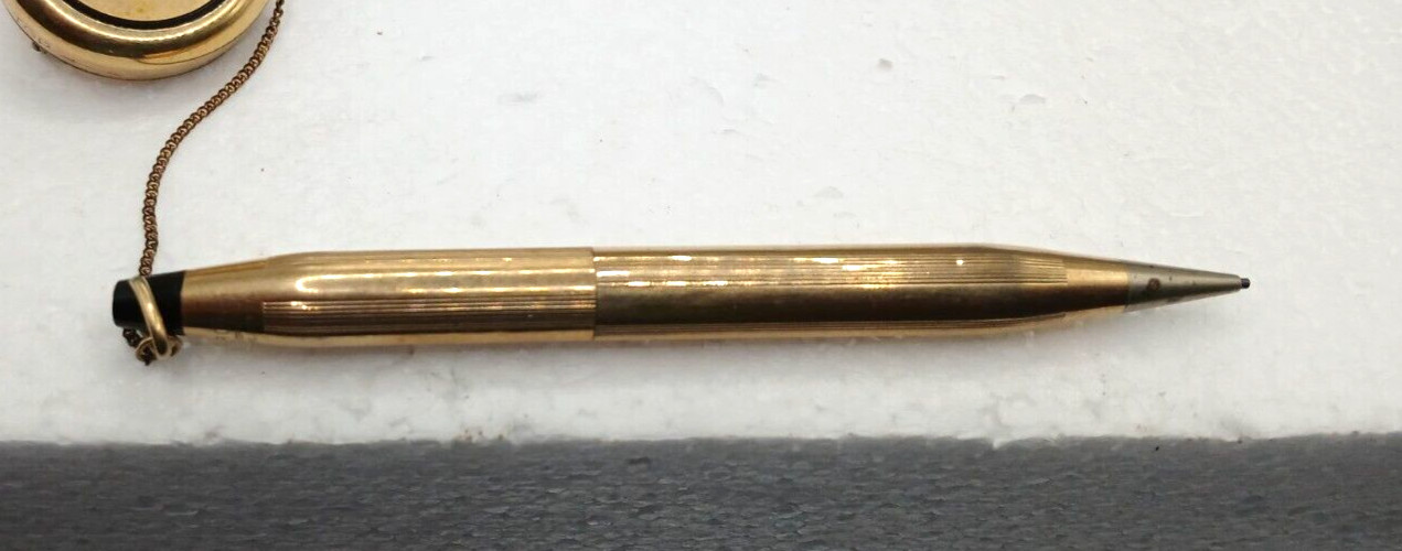 BALLOU AND BOSS BB INC PIN W/ 1/30 10KT RGP PENCIL Vtg Retractable Needs Repair
