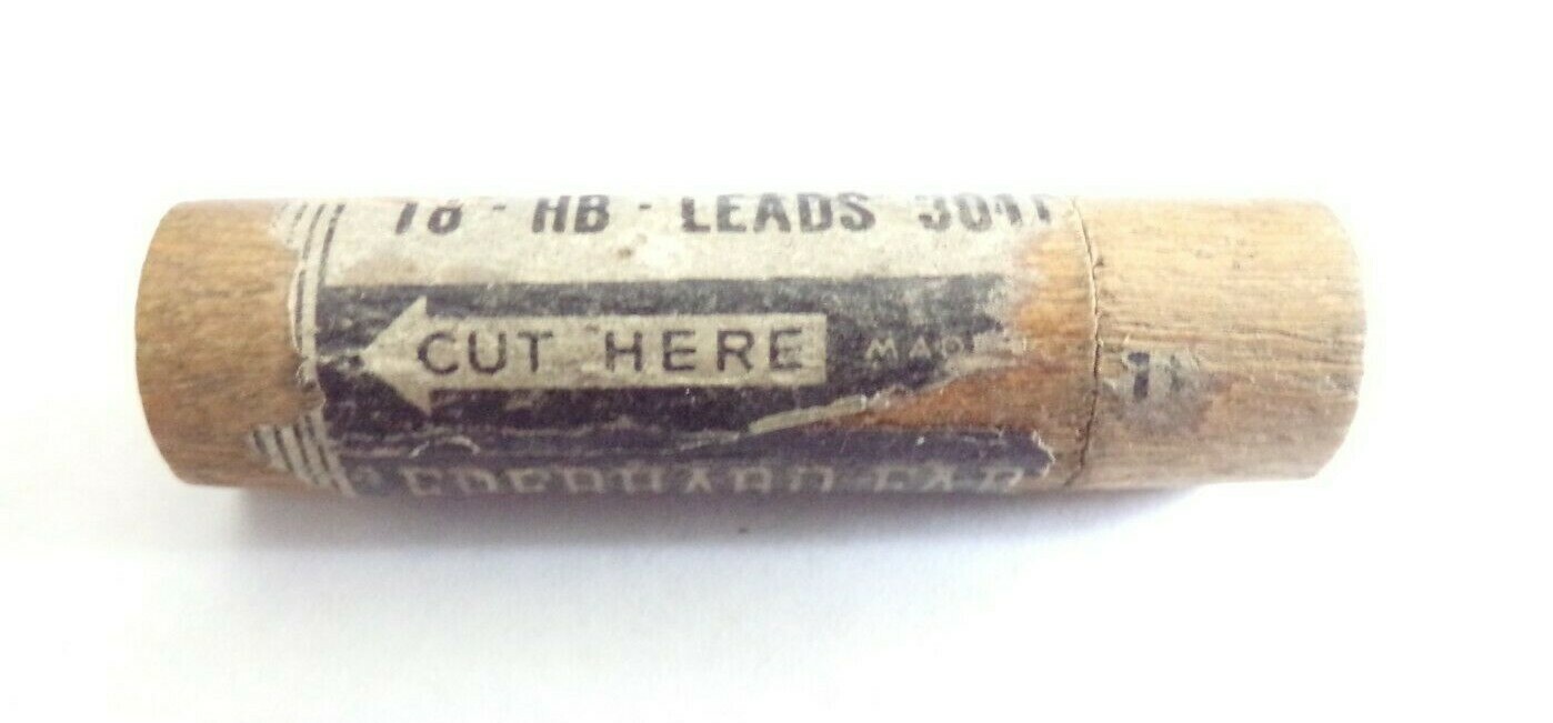 Vintage Eberhard Faber Wooden Mechanical Pencil Lead Holder Tube Carrier Case