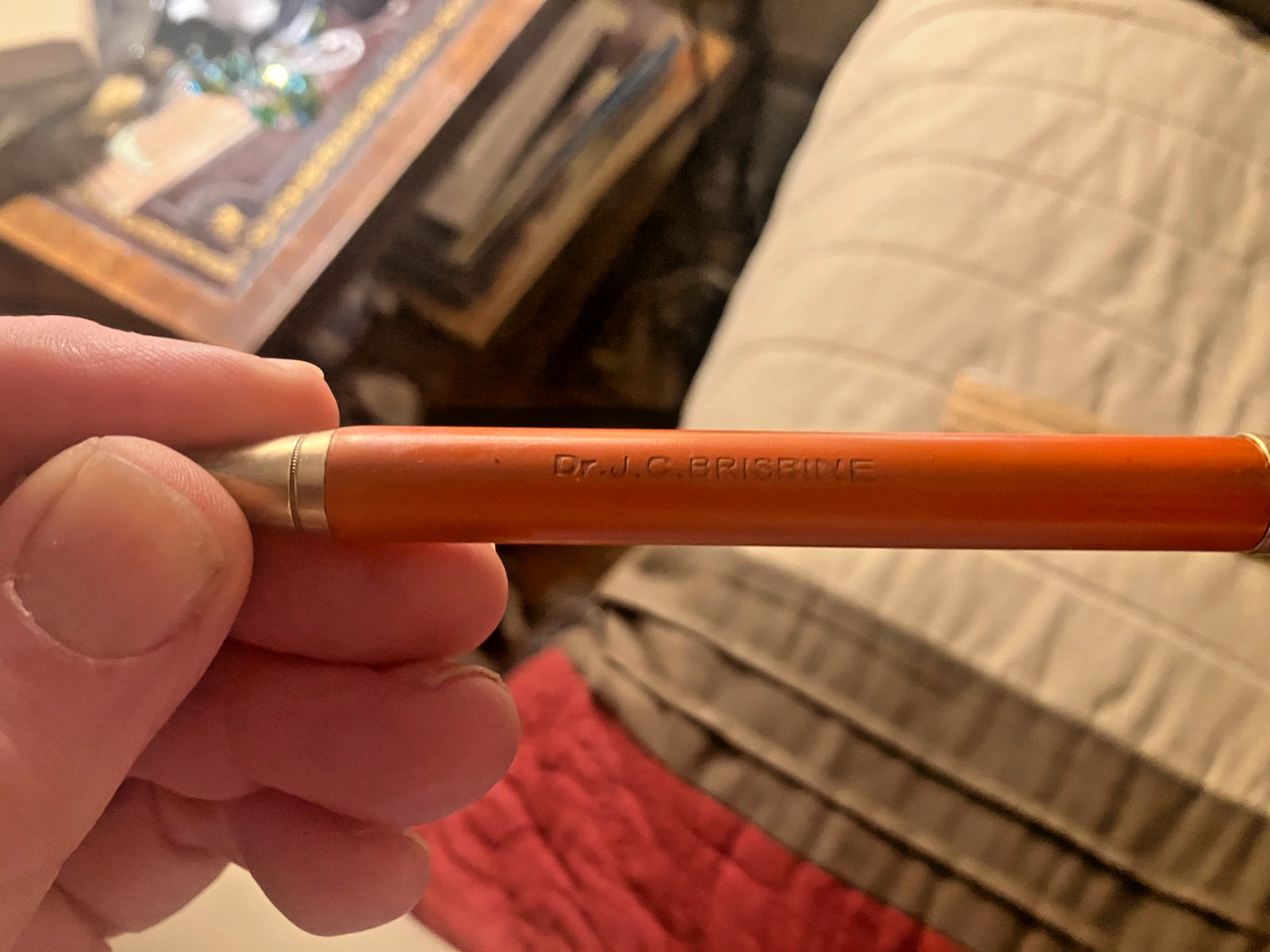 Parker Duofold Big Bro Orange Rubber Mechanical Pencil 1920’s