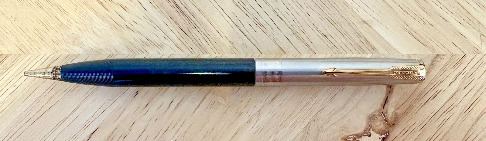 Vintage Parker 51 Mechanical Pencil Black Barrel Brushed Steel Cap