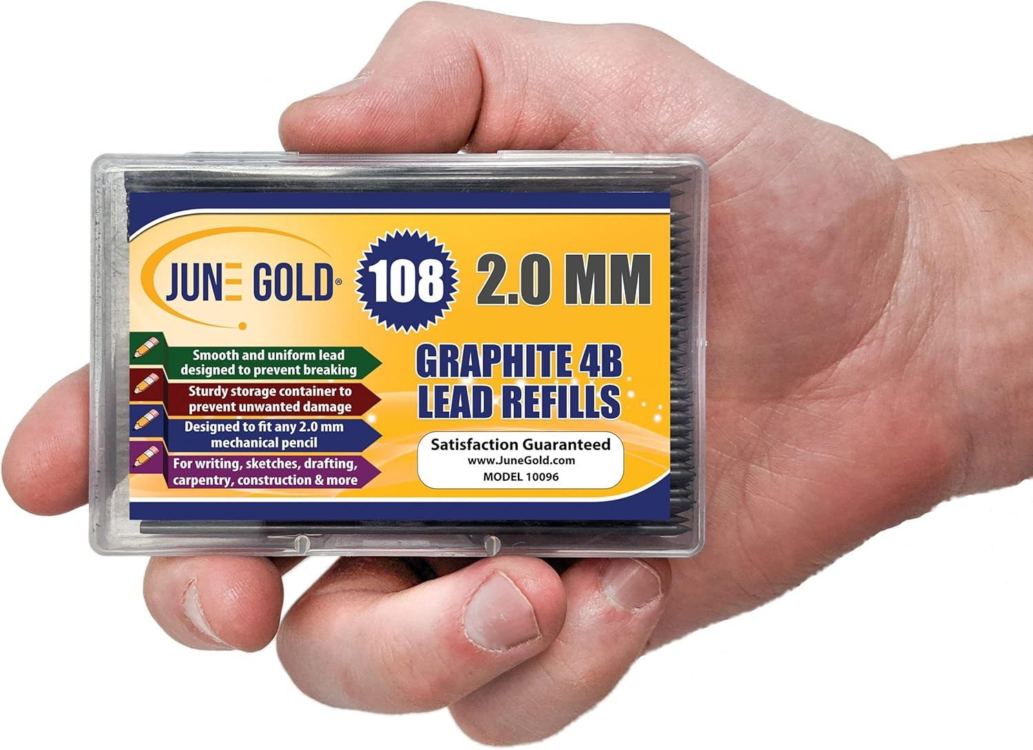 108 Pieces, 2.0 Mm 4B Lead Refills, 90 Mm Length, Extra Bold Thickness, Break Re