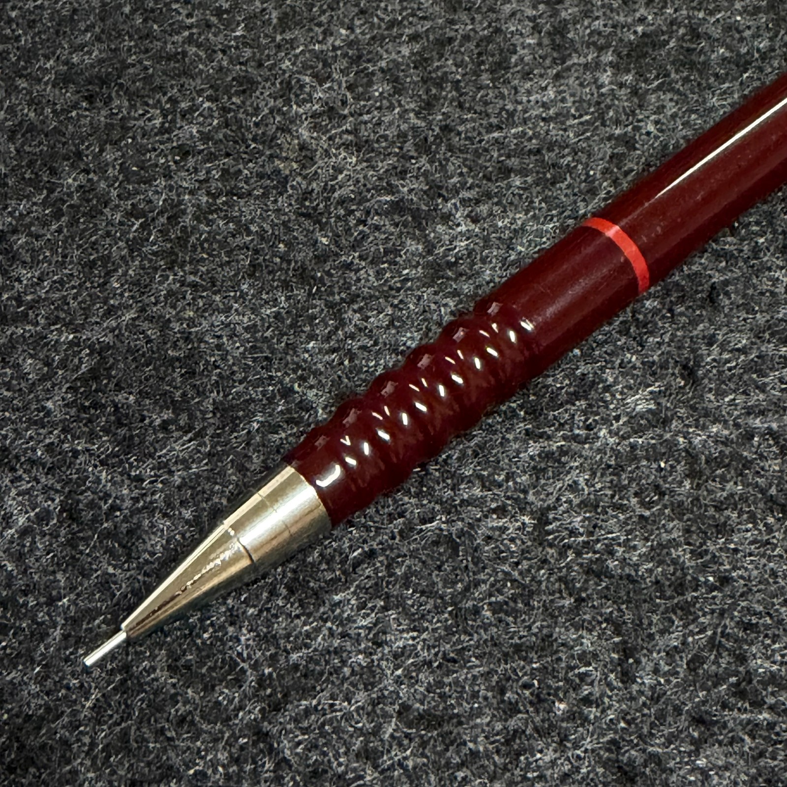 NOS Vintage rOtring TS Slide 0.35 mm Burgundy Red Ring W. Germany Rare Mechanism