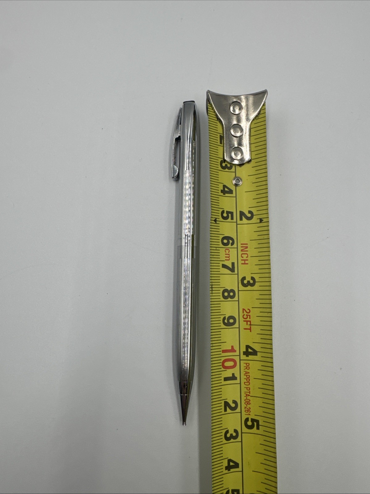 VTG Sheaffer Mechanical Pencil Ribbed Chrome White Dot W/Erasers & Lead Refills