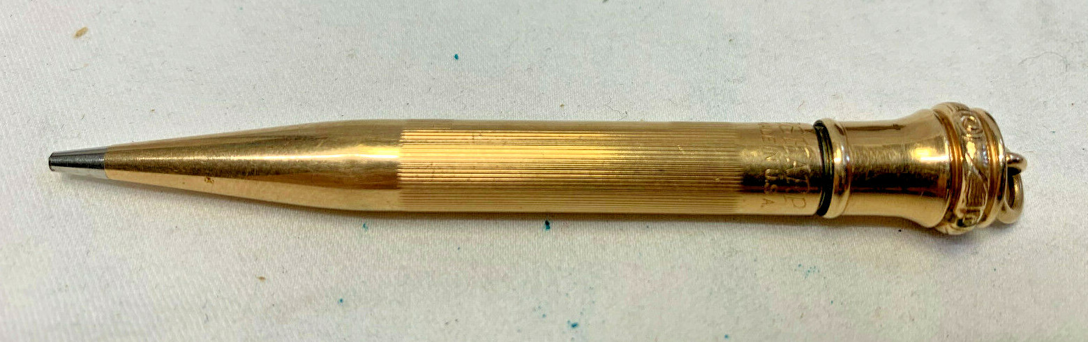 Antique Wahl Eversharp Gold Filled Pencil Fob Mechanical Vest Pocket With Ring