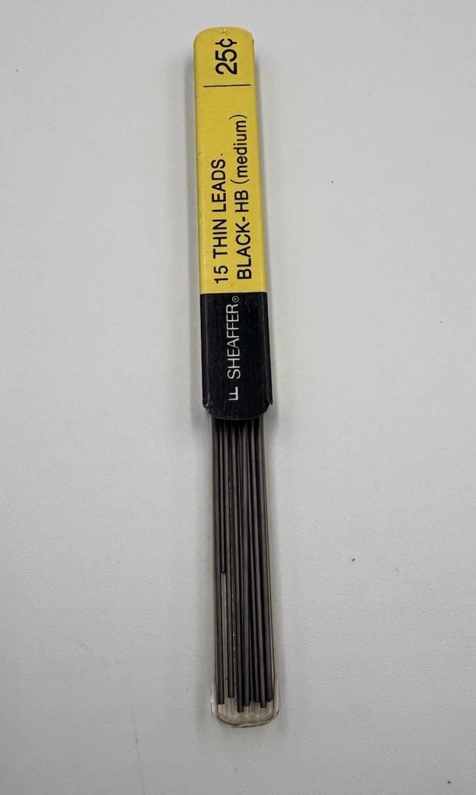 VTG Sheaffer Mechanical Pencil Ribbed Chrome White Dot W/Erasers & Lead Refills