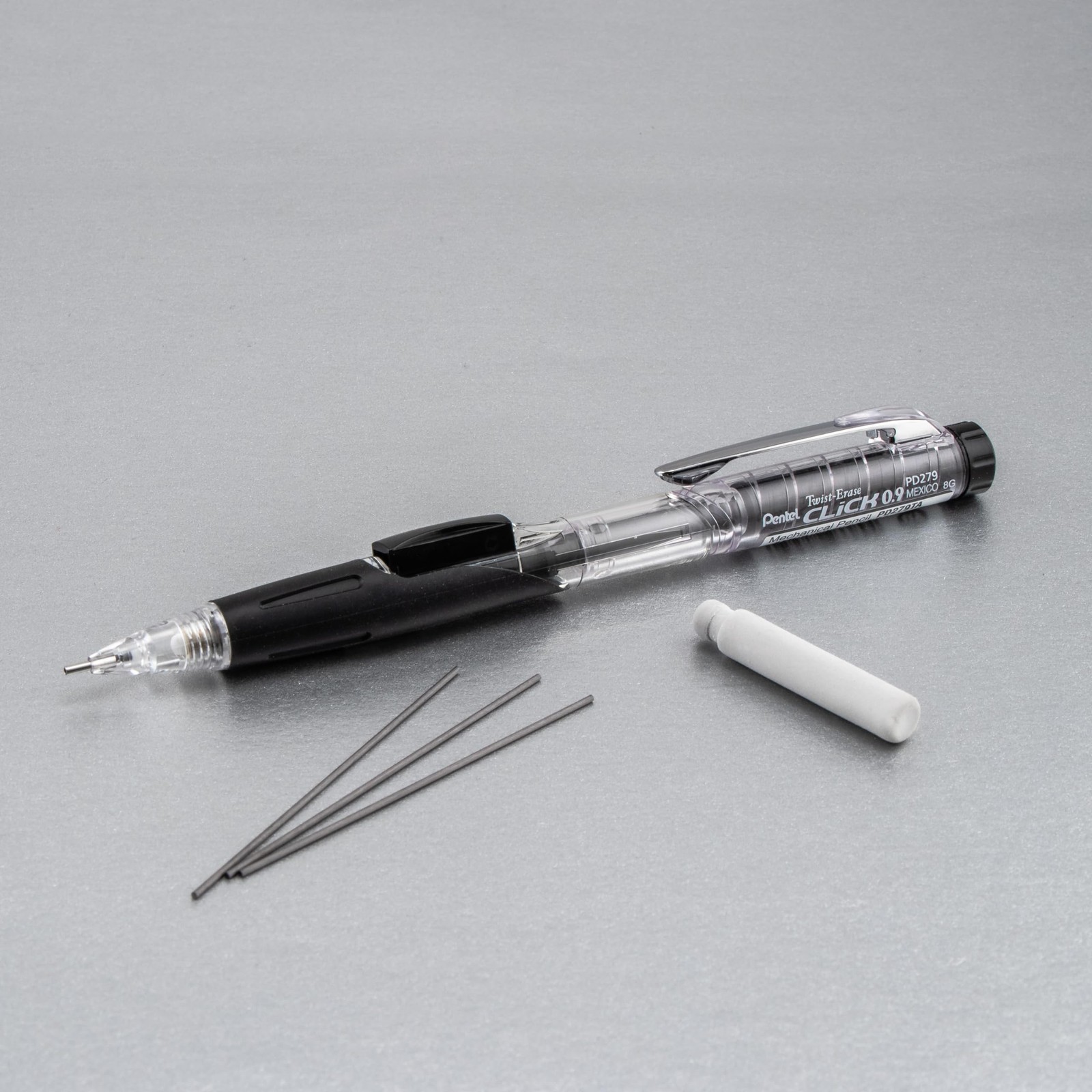 Pentel Twist-Erase Click Mechanical Pencil, (0.9mm), 0.9mm, Black and Red