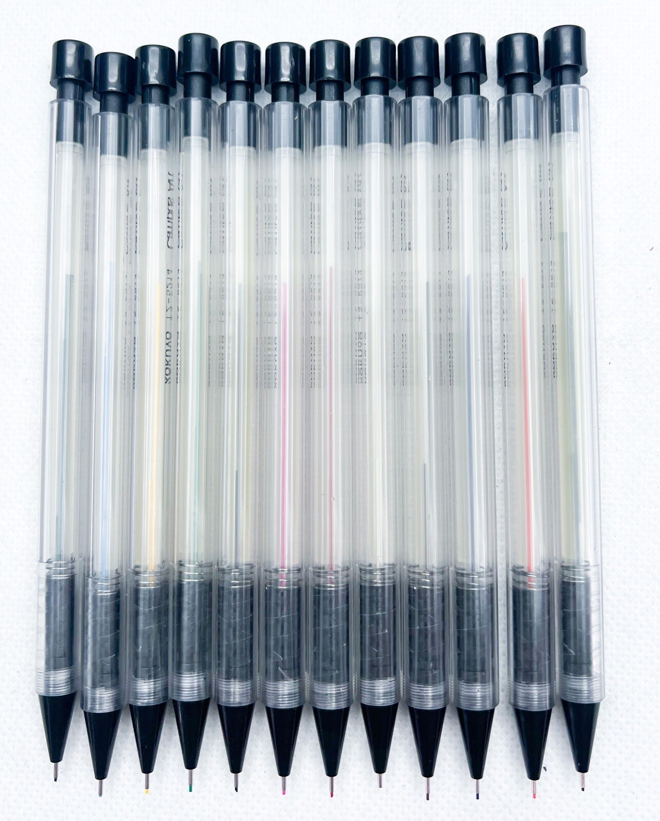 kokuyo Japan 0.5mm 12pcs Color mechanical pencil set with box Transparent Barrel