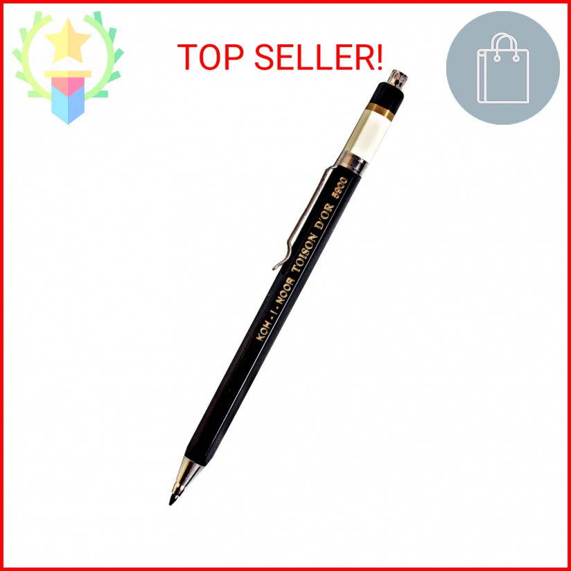 Koh-I-Noor Toison d’Or Lead Holder with Clip, 2mm x 120mm Lead, Black, 1 Each (5