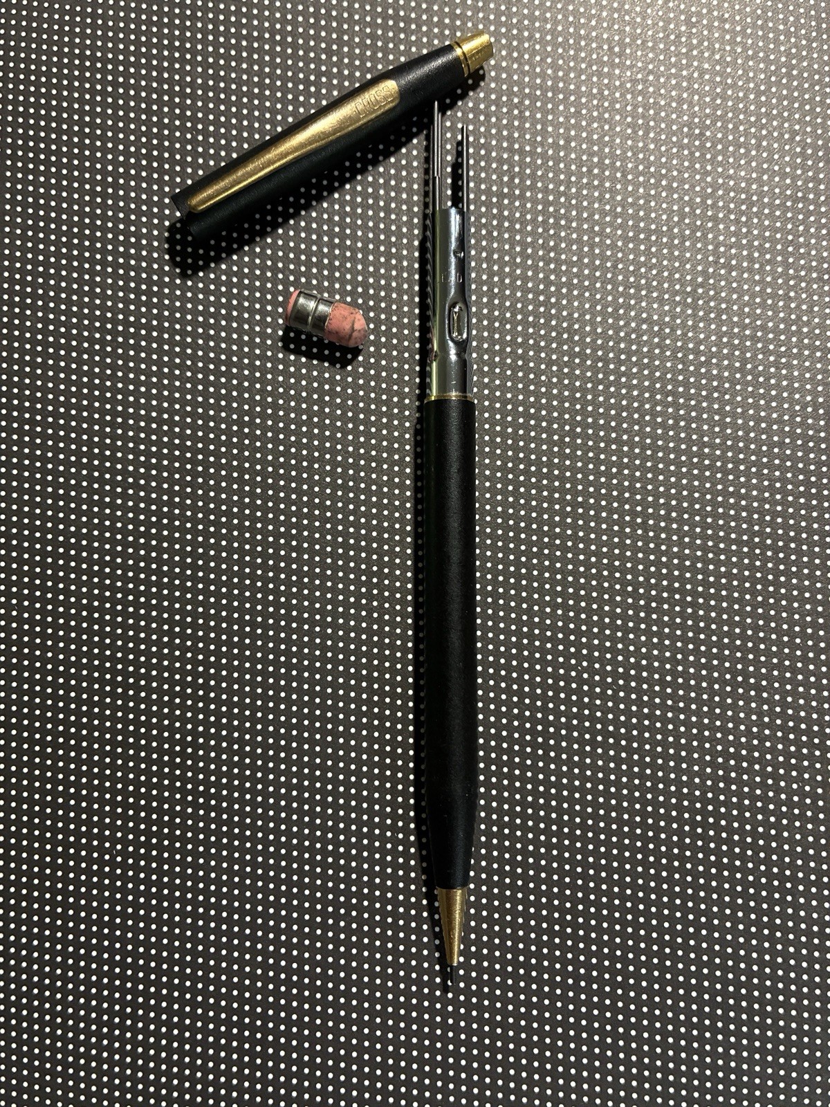 Vtg Cross Century Classic Twist Mechanical Pencil Matte Black & 23K Gold Plated