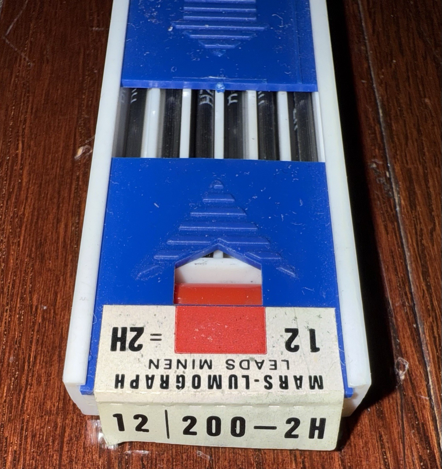 Vtg Staedtler Mars Lumograph #200 2H Drawing Pencil Leads Minen of Box Of 10