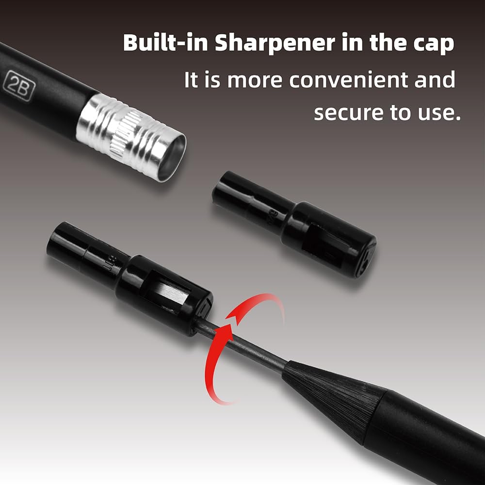 Mechanical Pencils with Sharpener 2.0 MM Retractable Writing Drawing 10Count