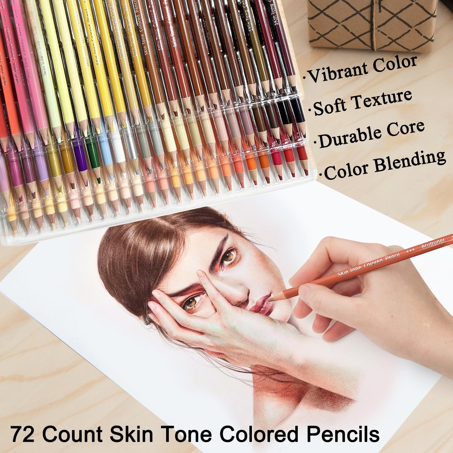 LBW 72 Skin Tone Colored Pencils for Adult 1 Count (Pack of 72), Multicolor