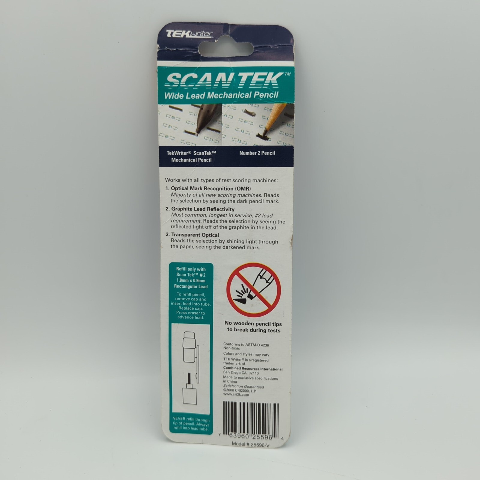 Tek Writer Scan Tek Wide Lead Mechanical Pencil 0.9 mm #2 HB With Refills 2008