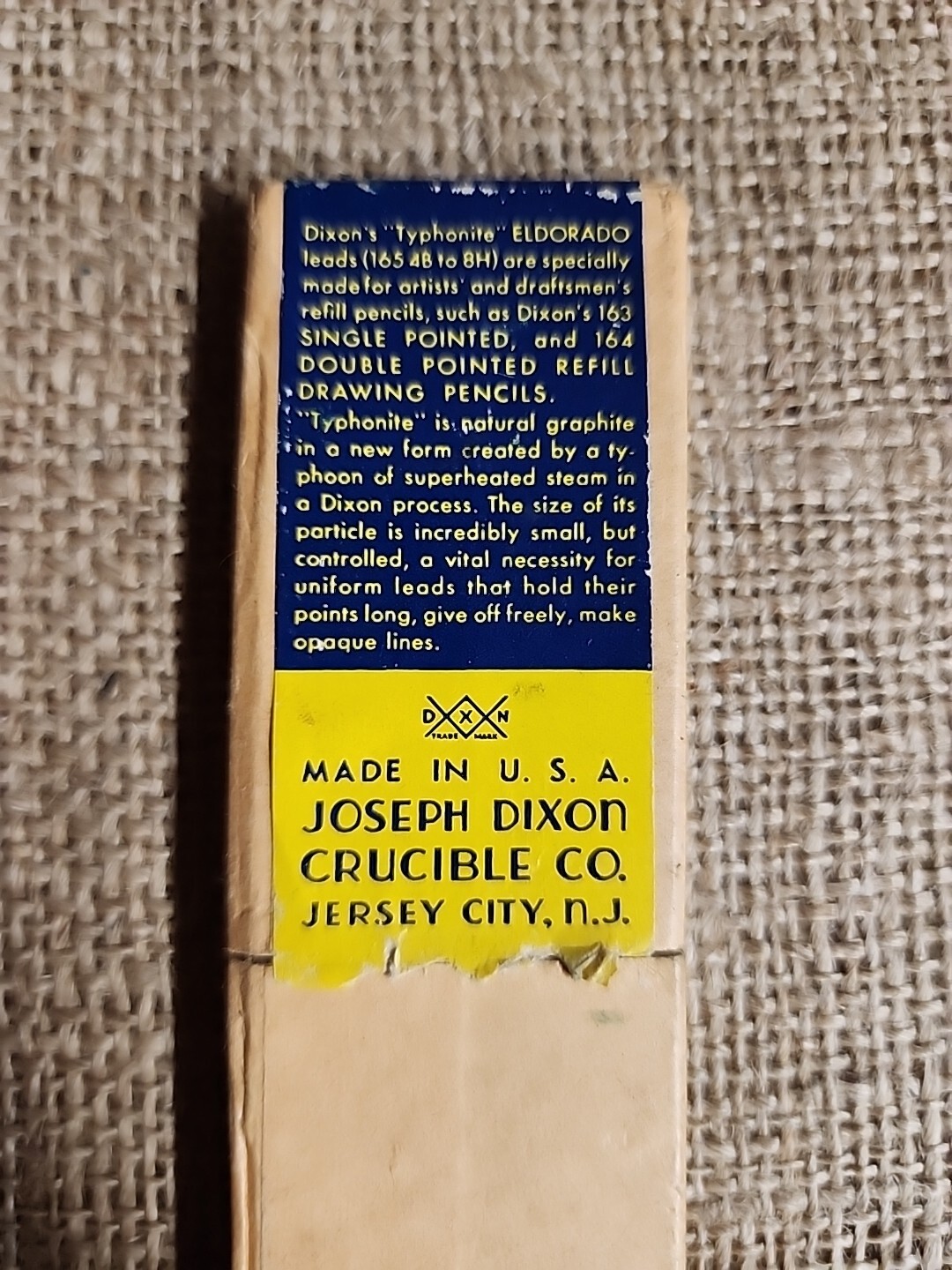 Vintage DIXON CO. ELDORADO TYPHONITE PENCIL LEAD REFILLS, partial box Missing 1