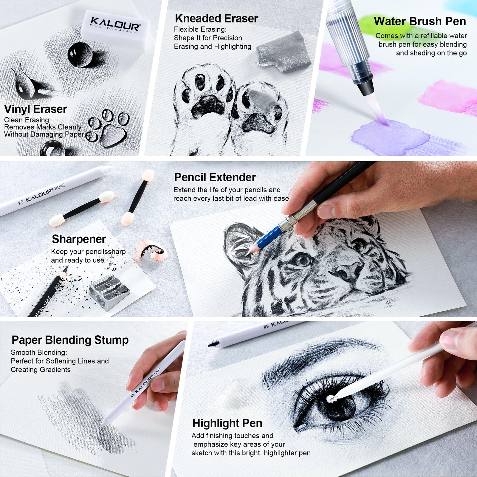 KALOUR 135 Drawing Set Sketching Kit,Art 1 Count (Pack of 135), Multicolor