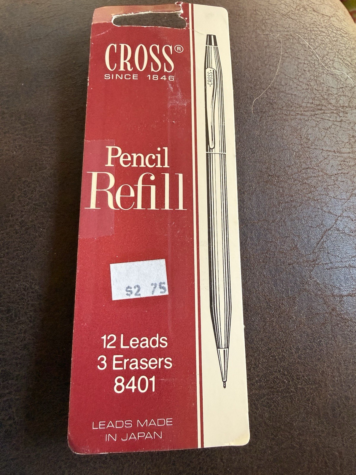 Cross 0.9 mm Pencil Lead Refills & Erasers #8401 12 Lead And 3 Erasers New