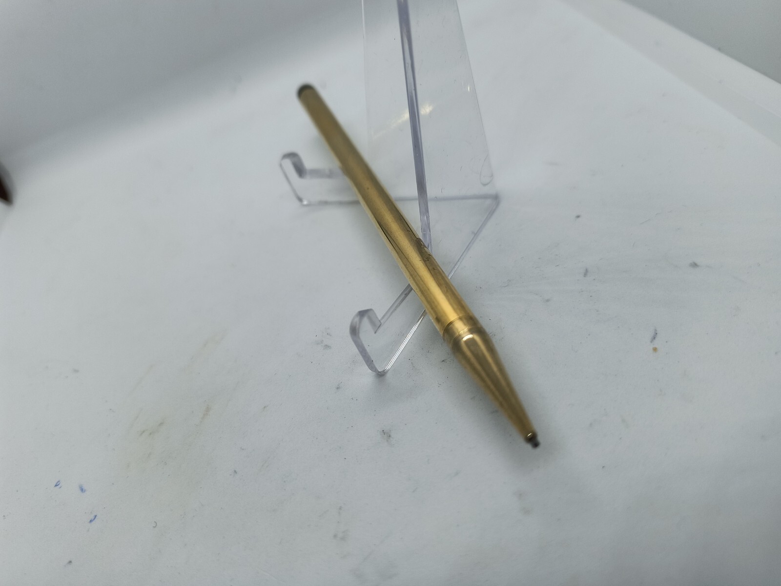Brass Mechanical Pencil, 5″ long, 0.9mm lead. Smooth Finish, Nice.